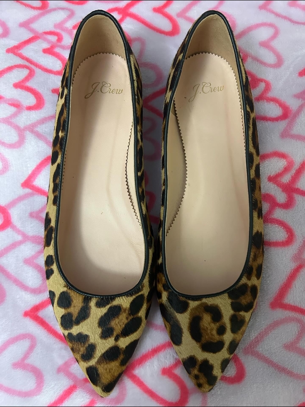 J. Crew Leopard Print Pointed Flats in Tan and Black